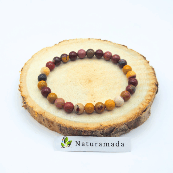 Bracelet Mookaïte (Jaspe australien) 6 mm – Pierre d’ancrage, vitalité et confiance – Image 2