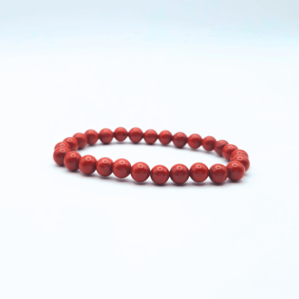 Bracelet jaspe rouge – Pierre d’ancrage et vitalité (6 mm) – Image 3