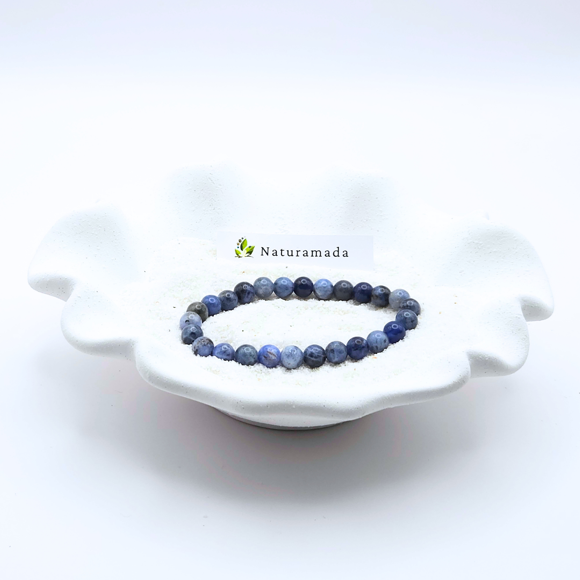 Bracelet Sodalite 6 mm – Pierre naturelle de clarté mentale et d’apaisement