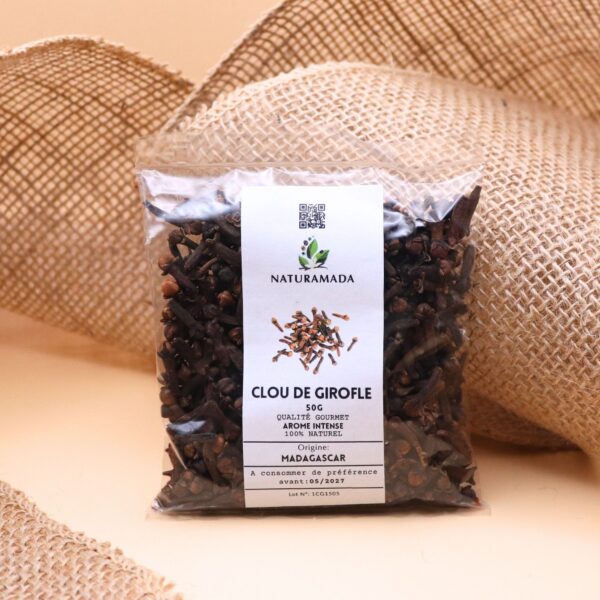 Clou de girofle entier 100 % naturel – 50 g – récolté à Madagascar, séché au soleil