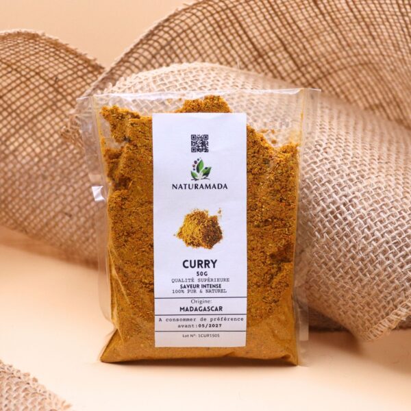 Mélange de curry en poudre 100 % naturel – 50 g – recette artisanale par Naturamada