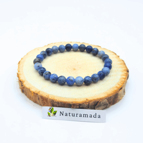 Bracelet Sodalite 6 mm – Pierre naturelle de clarté mentale et d’apaisement – Image 3
